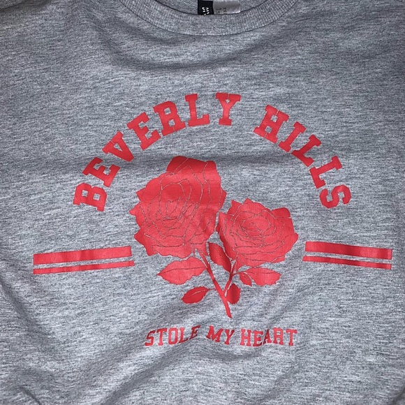 H&M Grey Longsleeve Knot Crop Top - Picture 2 of 3